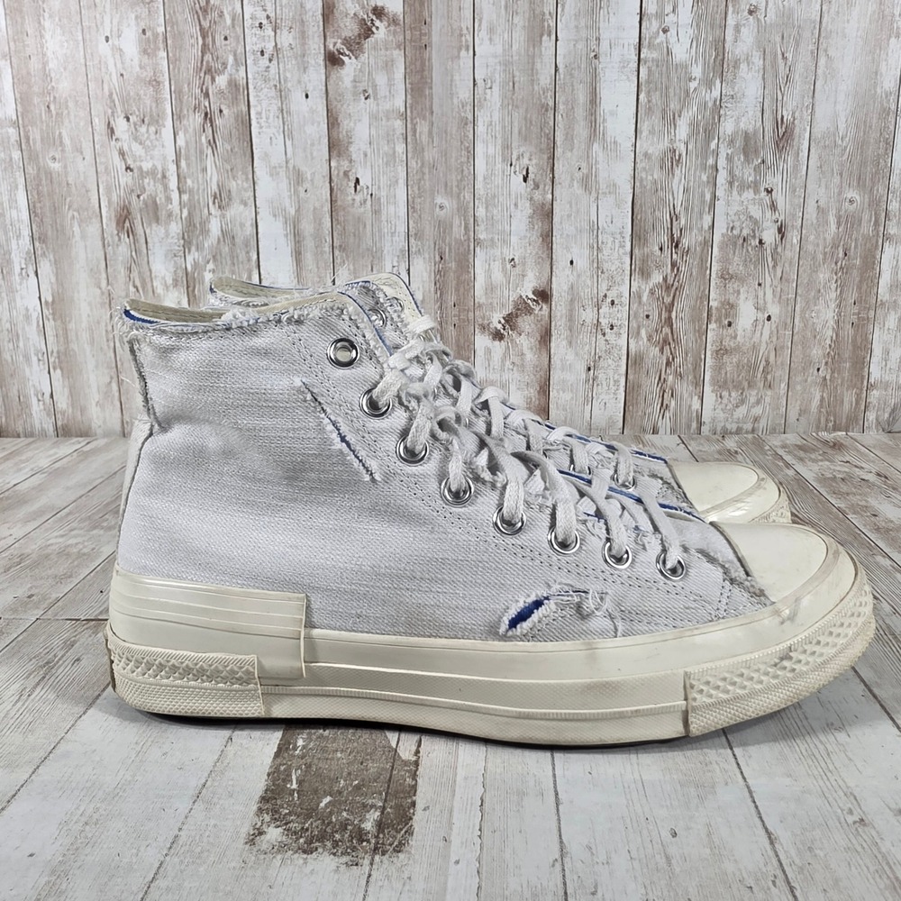 Converse Chuck 70 Reconstructed High Top White Blue Sneakers‎ 172590C Womens 10